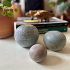 Trio de Potes Bola em pedra sabão